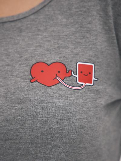 Изображение товара Лонгслив женский, серый с сердцем, арт. L1-210-40 фото 7
